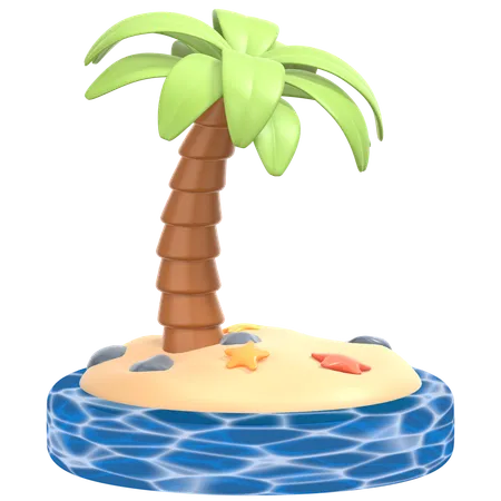 Plage  3D Icon