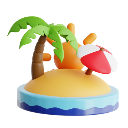 Plage  3D Icon