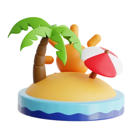 Plage  3D Icon