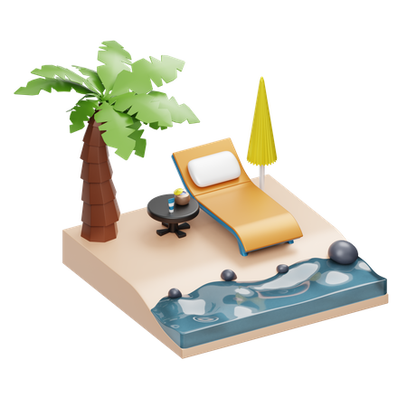 Plage  3D Illustration