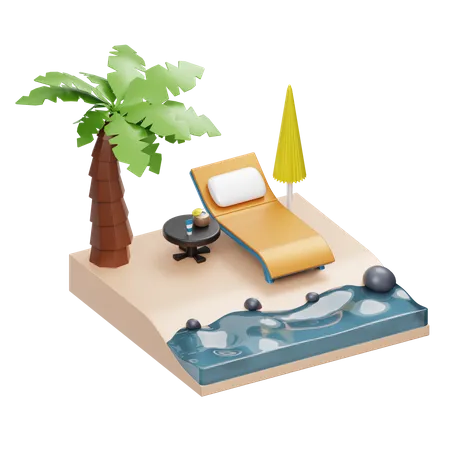 Plage  3D Illustration