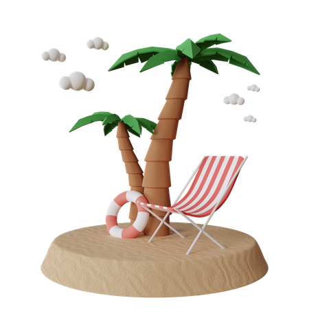 Plage  3D Illustration