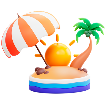 Plage  3D Illustration