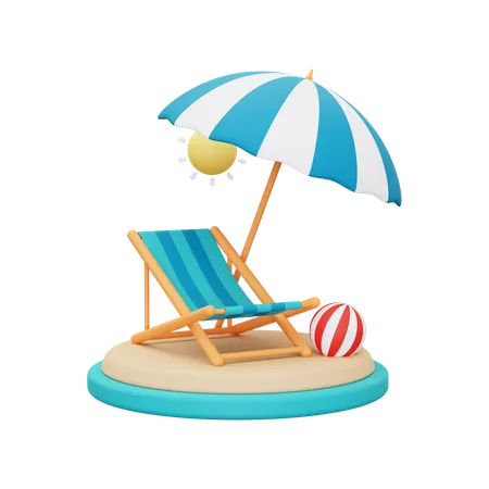 Plage  3D Illustration