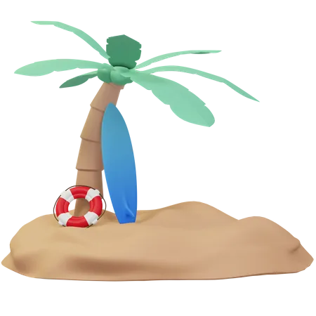 Plage  3D Illustration