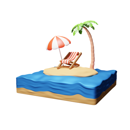 Plage  3D Icon