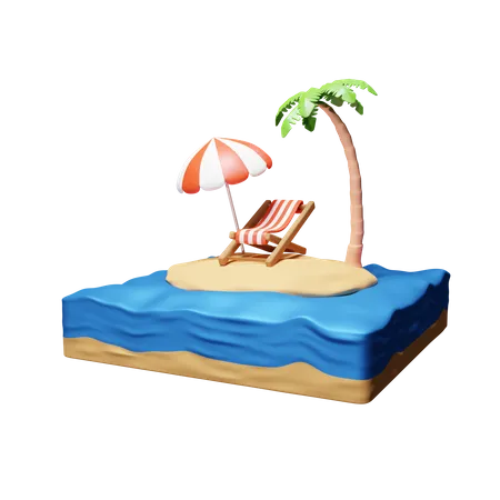 Plage  3D Icon