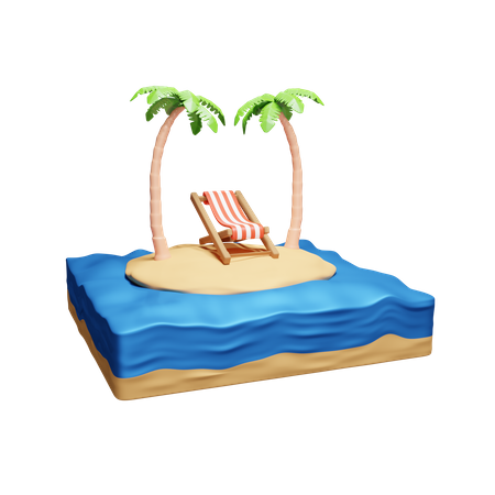 Plage  3D Icon