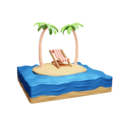 Plage  3D Icon