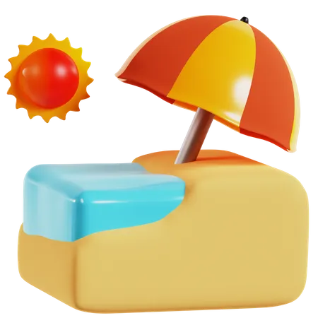 Plage  3D Icon