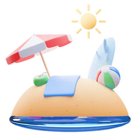 Plage  3D Icon