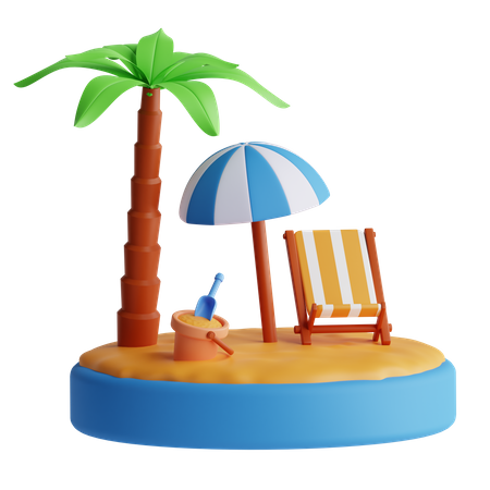 Plage  3D Icon