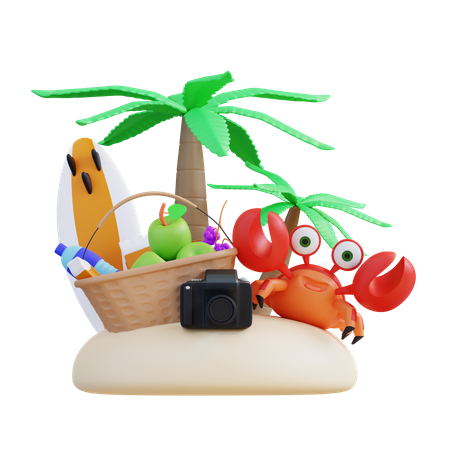 Plage  3D Icon