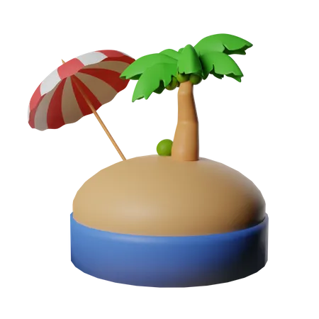 Plage  3D Icon