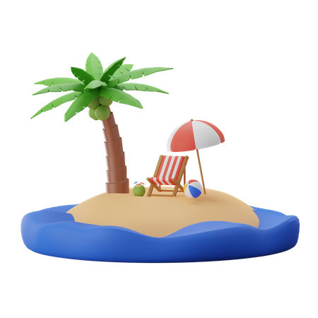 Plage  3D Icon