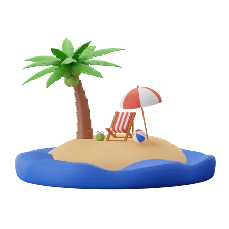 Plage  3D Icon