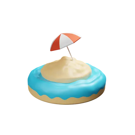 Plage  3D Icon