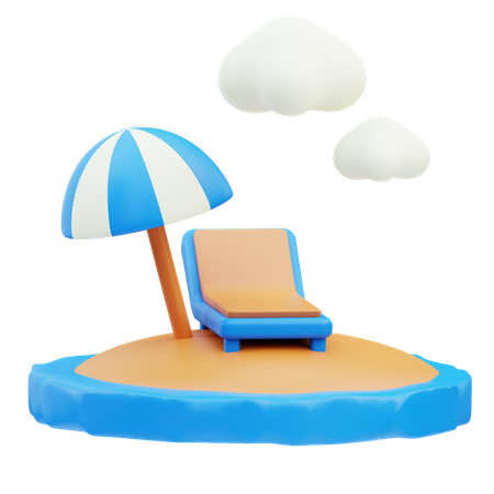 Plage  3D Icon