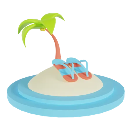 Plage  3D Icon