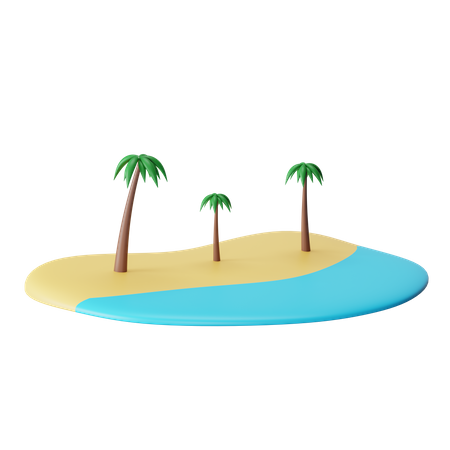 Plage  3D Icon