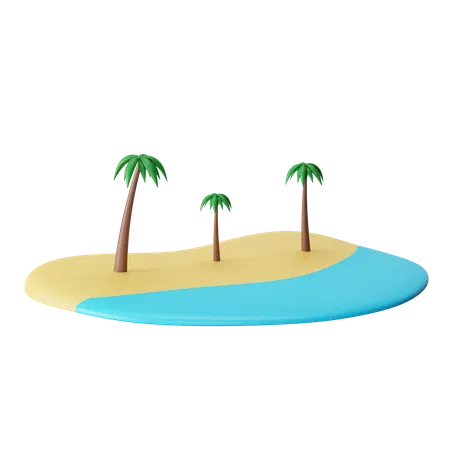 Plage  3D Icon