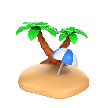 Plage  3D Icon