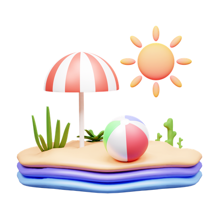 Plage  3D Icon