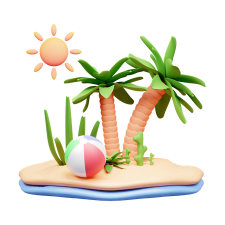 Plage  3D Icon