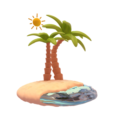 Plage  3D Icon