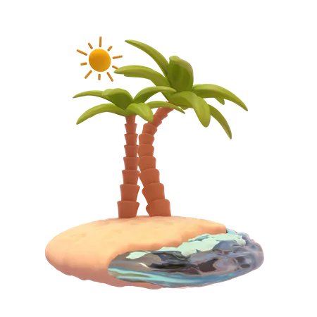 Plage  3D Icon