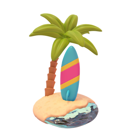 Plage  3D Icon