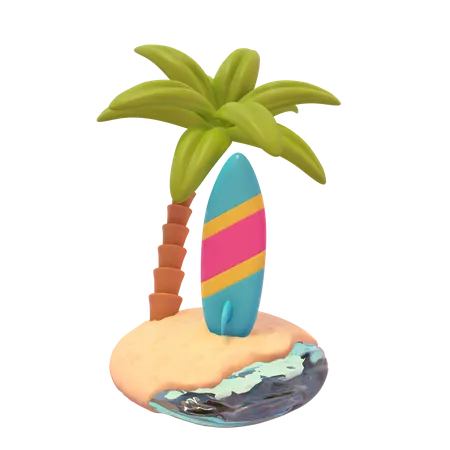 Plage  3D Icon