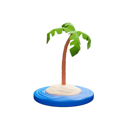 Plage  3D Icon