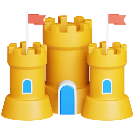 Château de plage  3D Icon