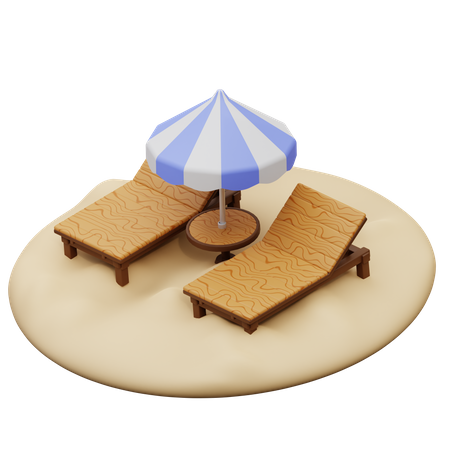 Terrasse de plage  3D Icon