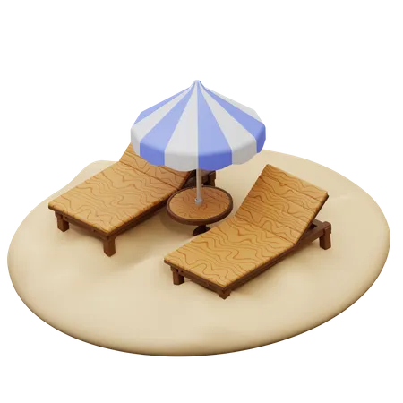 Terrasse de plage  3D Icon