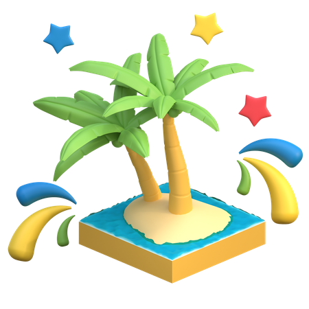 Plage tropicale  3D Icon