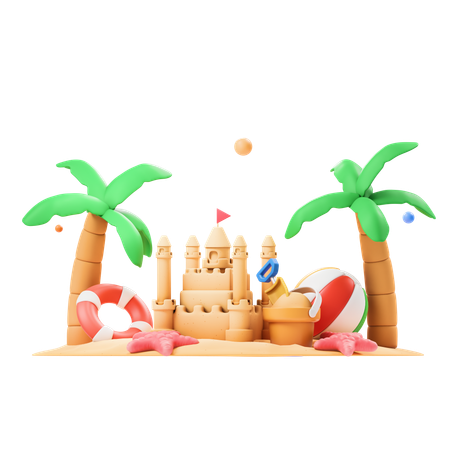 Vacances à la plage  3D Icon