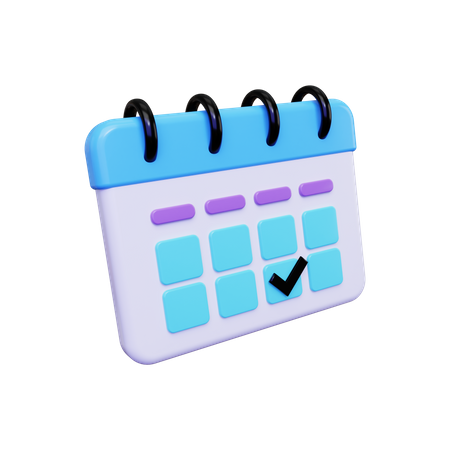 Plan con calendario  3D Illustration