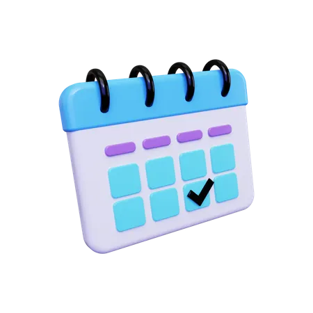 Plan con calendario  3D Illustration