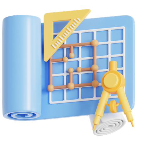 Plan d'architecture  3D Icon