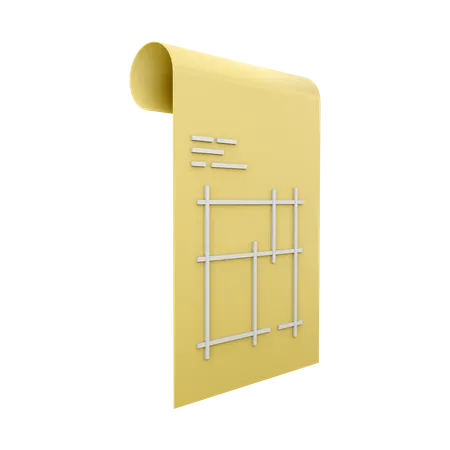 Plan architectural  3D Icon