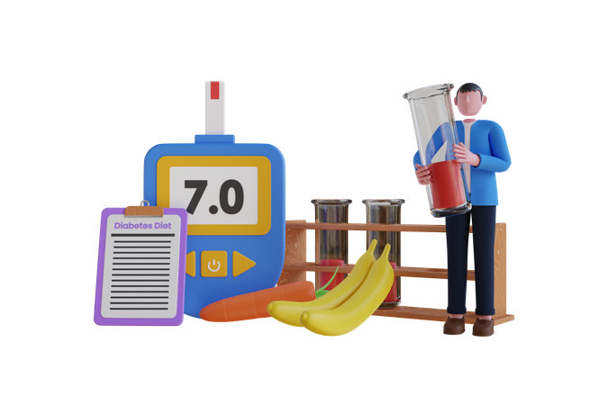 Plan de dieta para diabeticos  3D Icon
