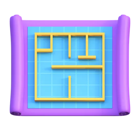 Plan de la maison  3D Icon