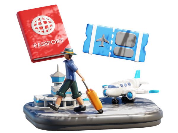 Plan de vacaciones  3D Illustration