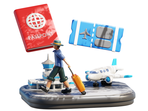 Plan de vacances  3D Illustration