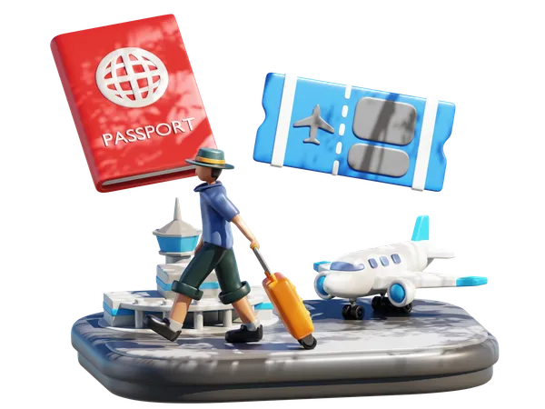 Plan de vacances  3D Illustration