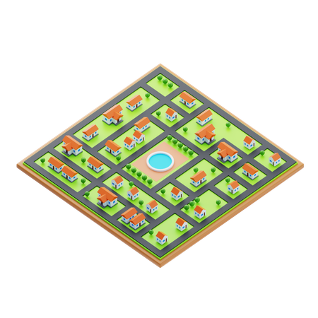 Plan de la ville  3D Icon