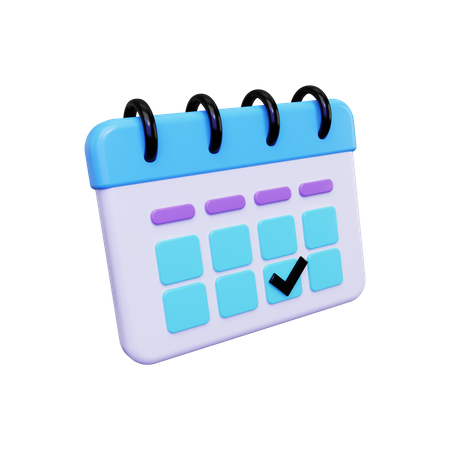 Planen mit Kalender  3D Illustration