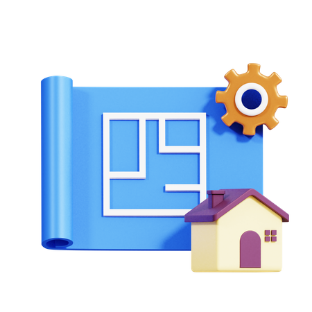 Plan immobilier  3D Icon